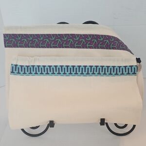 Tory Burch Cream Geometric Ribbon Accent Travel Drawstring Dust Bags Set of 2